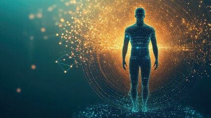 Poster - 3D Human Silhouette with Floating Data Points