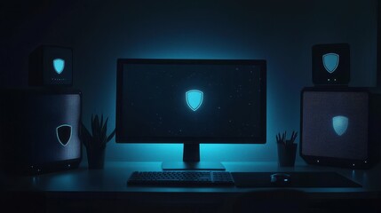 Aufkleber - Conceptual Privacy Mode on Computer Setup