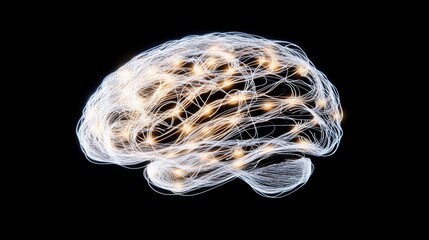 Poster - Illuminated Brain with Neural Connections Visuals