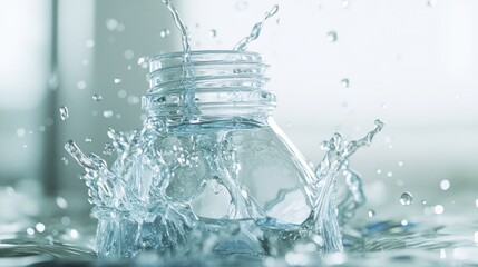 Poster - A jar splashes into water, creating ripples and droplets.