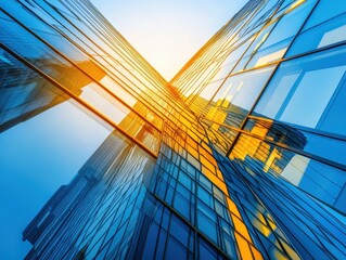 Poster - Glass Facade of Skyscrapers.