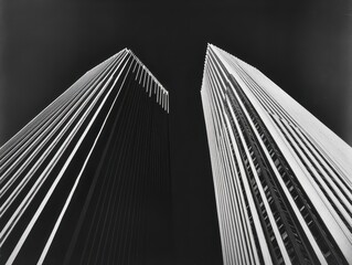 Poster - Black and White Skyscrapers.