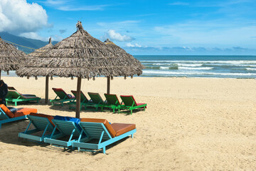 Danang My Khe city beach in the centre of Da Nang city in Vietnam. It is a beautiful Beach on the Shores of the South China Sea, Vietnam