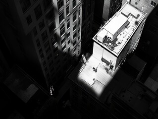 Poster - Sunbeam on Buildings.