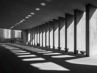 Poster - Concrete Pathway with Light and Shadows.