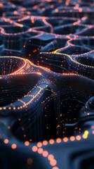 Poster - futuristic illustration of neural networks with glowing nodes and intricate patterns, showcasing advanced technology and connectivity