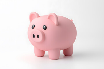 Wall Mural - 3D piggy bank icon, isolated on background