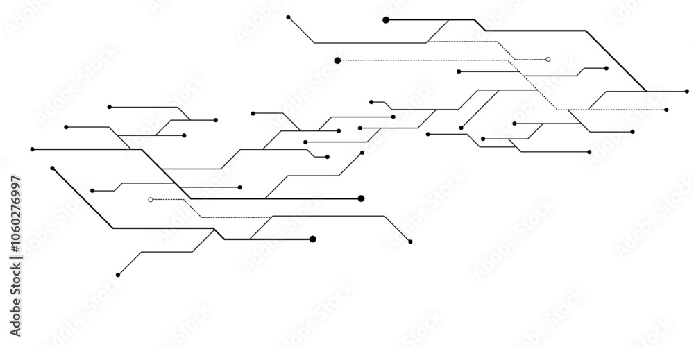 Vector Coonection Circuit Vectors White Abstract geometric dots and lines connection circuit ...