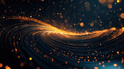 Poster - Network cables and a router are dynamically surrounded by abstract glowing lines, symbolizing continuous data transfer and connectivity. Generative AI