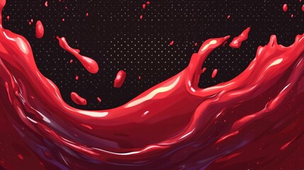 Aufkleber - Thick red liquid flowing down on a transparent background, eerie horror or Halloween vibe.