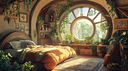 lofi magic fantasy world interior