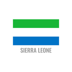 Sierra Leone flag icon. The country sign. Rectangle shape. Isolated on a white background. Vector image.