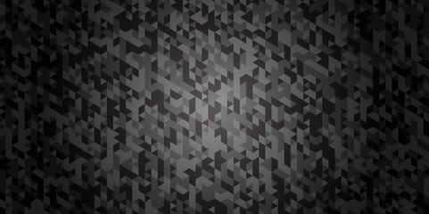 Abstract geometric black and gray background seamless mosaic diamond low polygon triangle texture wallpaper. Triangle shape retro wall grid pattern geometric ornament tile vector square element.