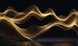 © Dmitrii - Abstract 3d gold flow wave on dark background. Future mesh or sound grid. Digital data structure. Futuristic technology concept.