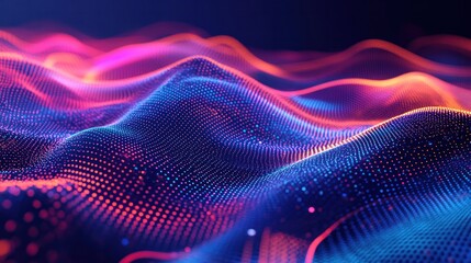 Poster - dynamic abstract graph, where lines pulse and shift in real-time, visualizing the interaction of data and technology.
