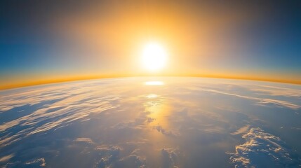 Wall Mural - sunrise over the earth from space plain textured background for web design and copy