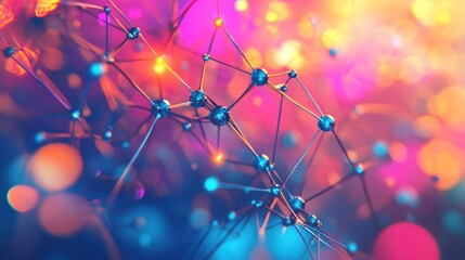 Poster - A dynamic visualization of a global database, featuring a 3D neural network structure that symbolizes artificial intelligence