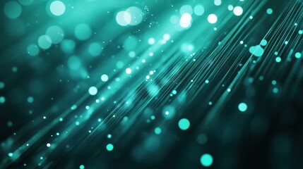 Aufkleber - teal lights creating a futuristic pattern with soft beams and bokeh effects, giving the image a sere