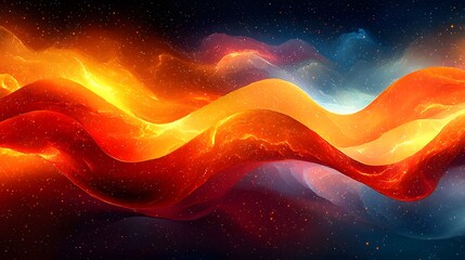 Poster - Vibrant Abstract Waves of Colorful Light