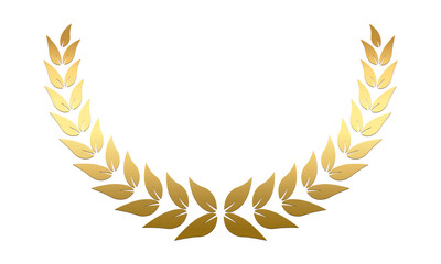 Wall Mural - gold laurel wreath, golden circular laurel olive branches greek wreath vector illustration, a winner