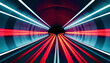 © CreativeStudio - A tunnel with red and blue lights