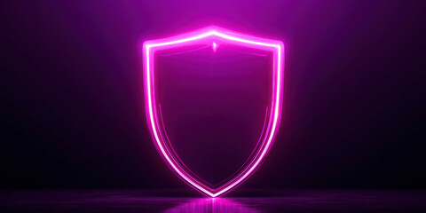 Aufkleber - A neon pink shield with a glowing light inside