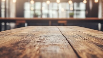 Poster - Wooden Table for Product Display Clean Blank Canvas with Empty Space for Designs