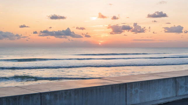cement wall near sea