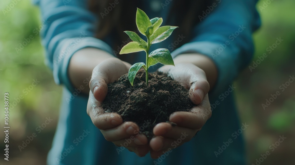 Eco-friendly earth, environmental saving with tree care planting and ...