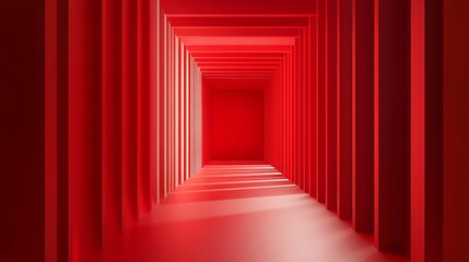 Poster - Red Abstract Corridor Blank Background with Copy Space for Design Projects