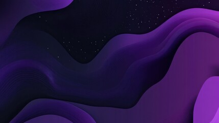 Poster - Abstract wavy design with shades of purple on a dark background.