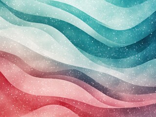 Poster - Colorful abstract waves in shades of blue, red, and white with a textured background.
