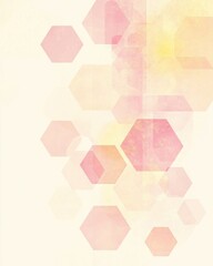 Poster - Colorful hexagonal shapes against a soft pastel background.