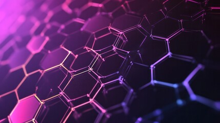 Poster - a hexagonal grid pattern, featuring a monochromatic color scheme of light and dark greys on a white background.