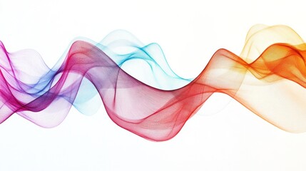 Poster - An abstract representation of sound waves depicted through colorful graphics, set against a stark white background.