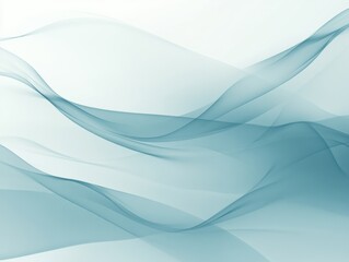 Poster - Soft abstract waves in soothing blue tones on a light background.