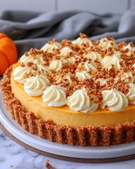 Delicious Pumpkin Dessert with Creamy Toppings