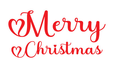 Fototapete - Merry Christmas hand lettering calligraphy isolated on white background. Vector illustration . EPS 10/AI
