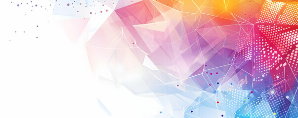 Poster - Abstract polygonal background with colorful triangles and dots