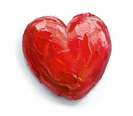 Poster - A red heart painted with brush strokes