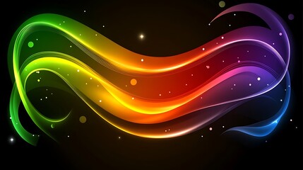 Poster - Abstract Rainbow Waves Soft Pastel Background for Graphic Design Templates