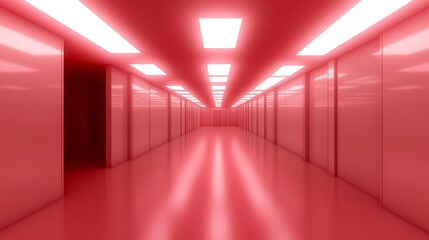 Poster - Pink Hallway Interior Design Clean Blank Canvas with Empty Space for Designs