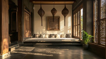 Aufkleber - Exploring modern thai interior design a minimalist apartment embracing nature and serenity through thoughtful decor