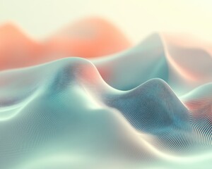 Poster - Abstract colorful waves in soft gradients on a light background.