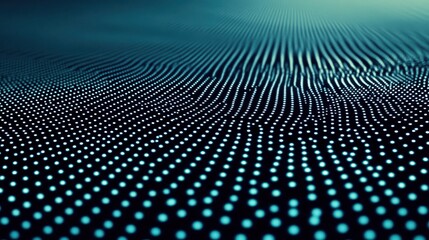 Poster - Abstract digital pattern with blue dots on dark background.