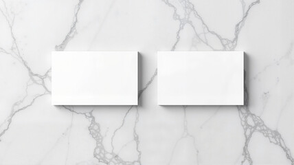 Two blank cards on marble surface