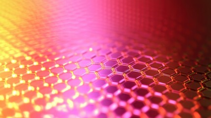 Poster - Abstract hexagonal pattern with vibrant colors and smooth gradient.