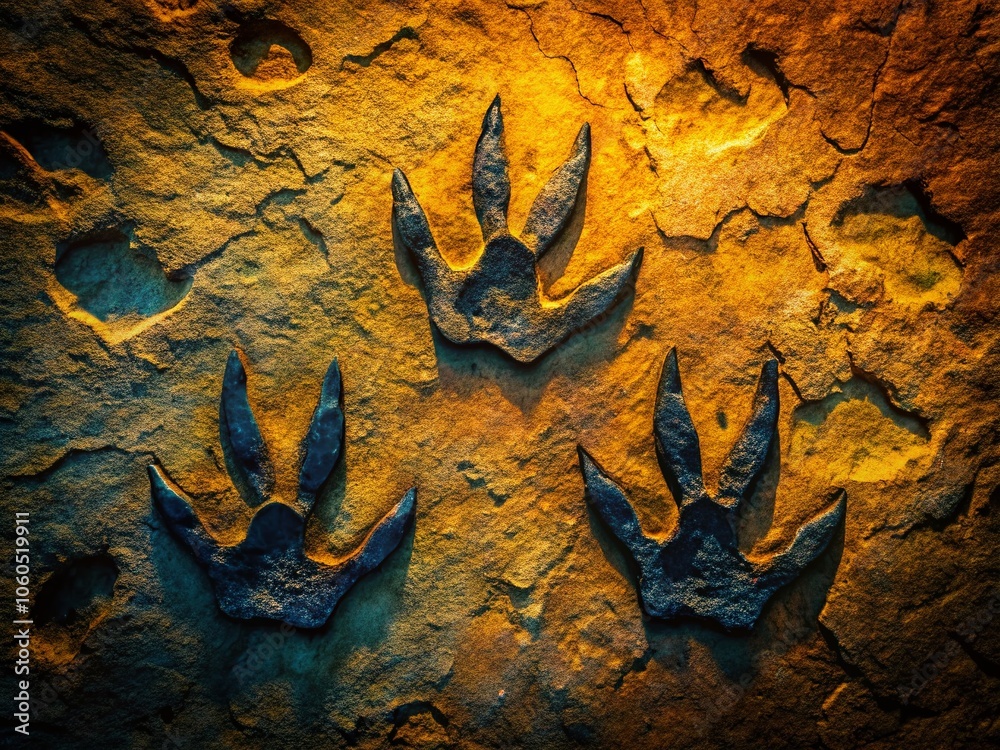 Dino Footprint Icons Set - Macro Photography of Dinosaur Footprints ... - Dino Footprint Designs Encouraging Creative Ties