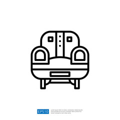 Poster - A minimalist line drawing of a comfortable armchair, designed for modern interiors, emphasizing simplicity and functionality.