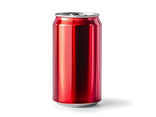 Red soda can isolated on a white background.